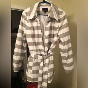 Women’s Grey/White Cynthia Rowley linen jacket